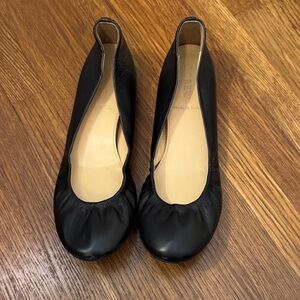 J.Crew Italian Leather Ballet Flats Black Classic